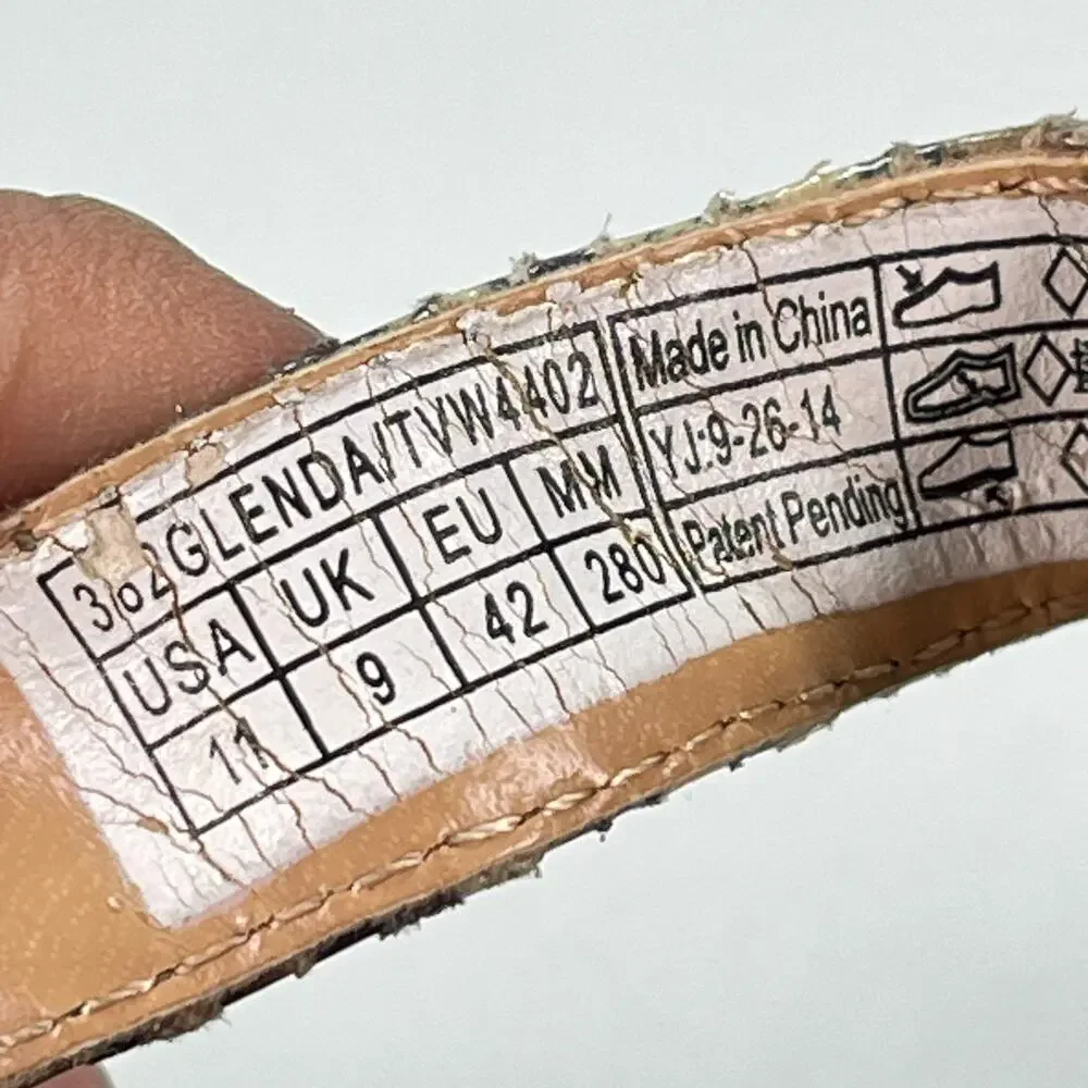 Vionic Glenda Brown Wedge Sandals Natural Snake Print Leather Womens Size 11 - Picture 8 of 10